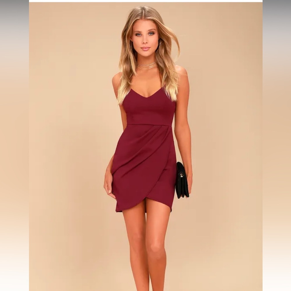 Lulus Forever Your Girl Wine Red Bodycon Dress